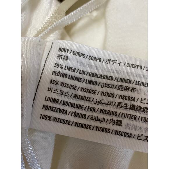 NEW Abercrombie & Fitch White Linen One Shoulder Sleeveless Tank Crop Top Size M - Picture 4 of 4